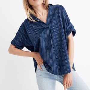 Madewell Courier Button-Back Shirt in Cecile Stripe Medium